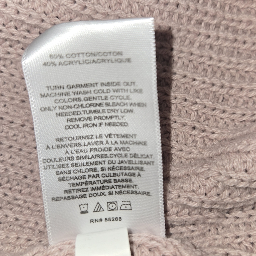 Express Crew Neck Knit Sweater Pink White Burgundy Stripe Size Medium - Picture 6 of 9